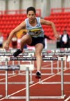 Ella De Lucis (Cambridge) 75m hurdles, junior girls